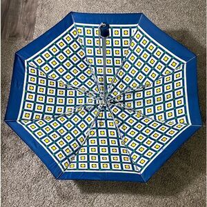 Vintage Lilac Floral Umbrella Parasol ~ White Leather Handle